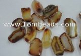 CTD1500 Top drilled 10*20mm - 15*30mm freeform agate slab beads