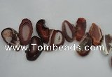 CTD1501 Top drilled 25*45mm - 30*50mm freeform agate slab beads