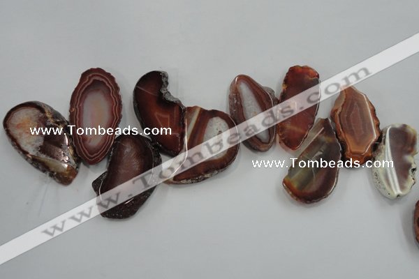 CTD1501 Top drilled 25*45mm - 30*50mm freeform agate slab beads