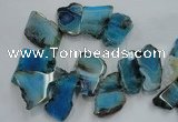 CTD1502 Top drilled 20*40mm - 25*50mm freeform agate slab beads