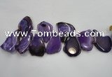 CTD1504 Top drilled 35*50mm - 40*55mm freeform agate slab beads