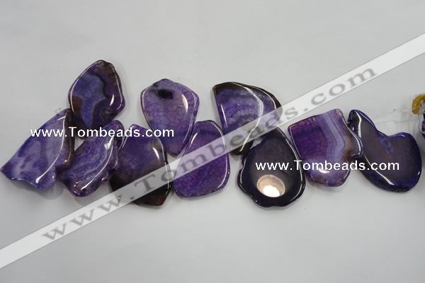 CTD1504 Top drilled 35*50mm - 40*55mm freeform agate slab beads