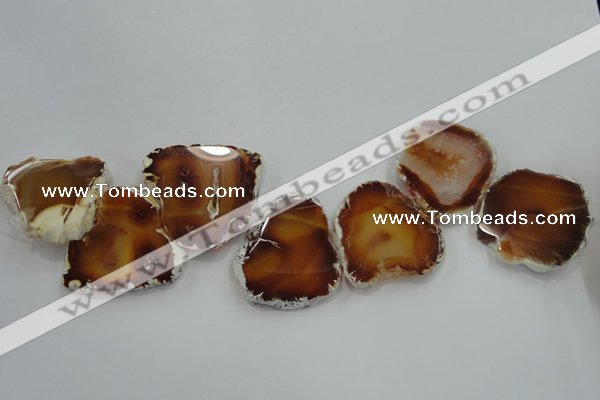 CTD1505 Top drilled 40*50mm - 40*55mm freeform agate slab beads