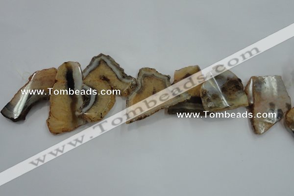 CTD1508 Top drilled 30*45mm - 40*60mm freeform agate slab beads