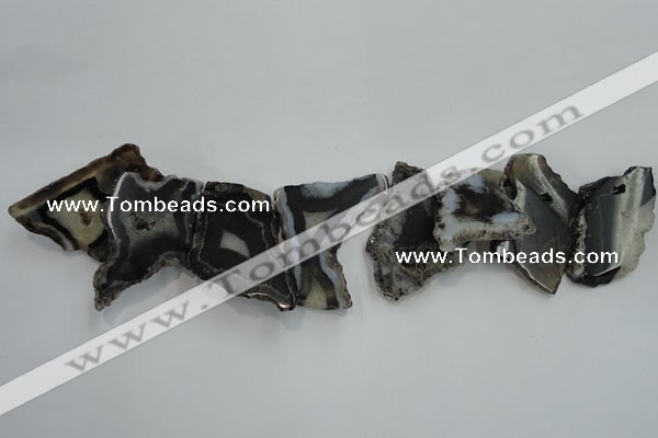 CTD1509 Top drilled 30*45mm - 40*55mm freeform agate slab beads