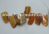 CTD1510 Top drilled 30*50mm - 30*70mm freeform agate slab beads