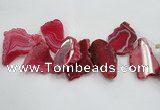 CTD1511 Top drilled 30*50mm - 40*65mm freeform agate slab beads