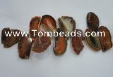 CTD1518 Top drilled 20*50mm - 30*65mm freeform agate slab beads