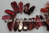 CTD1519 Top drilled 20*40mm - 25*65mm freeform agate slab beads