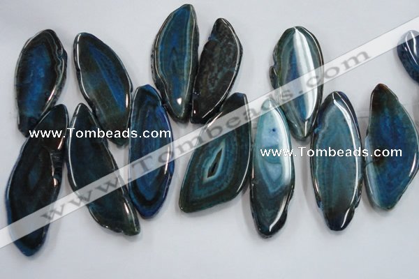 CTD1521 Top drilled 25*50mm - 30*60mm freeform agate slab beads