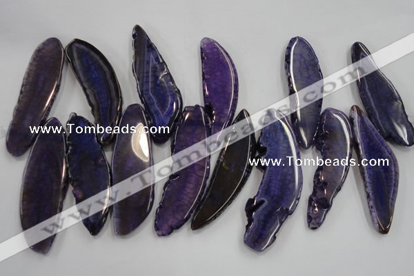 CTD1522 Top drilled 20*65mm - 25*80mm freeform agate slab beads