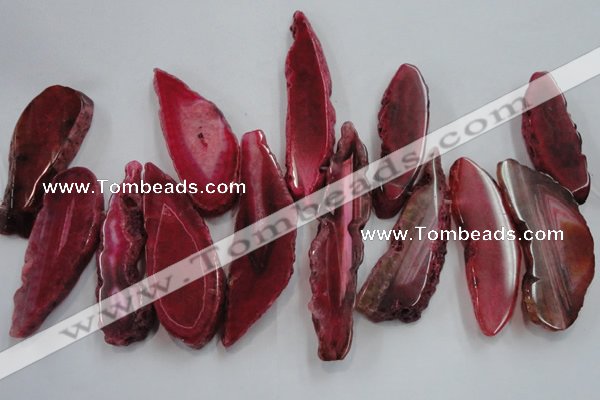 CTD1523 Top drilled 20*55mm - 25*80mm freeform agate slab beads