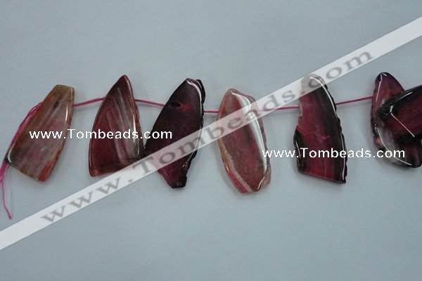 CTD1525 Top drilled 20*50mm - 30*55mm freeform agate slab beads