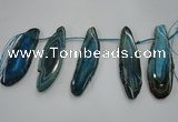 CTD1527 Top drilled 30*50mm - 35*75mm freeform agate slab beads