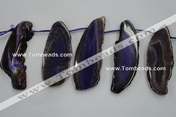 CTD1528 Top drilled 25*50mm - 30*80mm freeform agate slab beads