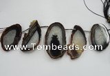 CTD1531 Top drilled 30*55mm - 40*65mm freeform agate slab beads