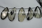 CTD1533 Top drilled 30*65mm - 40*75mm freeform agate slab beads