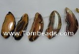 CTD1534 Top drilled 30*65mm - 35*80mm freeform agate slab beads