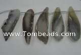 CTD1537 Top drilled 30*65mm - 35*75mm freeform agate slab beads