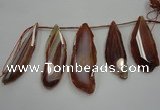 CTD1540 Top drilled 25*60mm - 35*65mm freeform agate slab beads