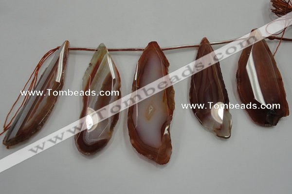 CTD1540 Top drilled 25*60mm - 35*65mm freeform agate slab beads