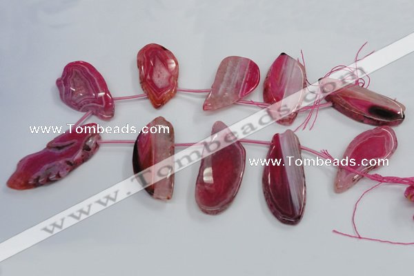 CTD1568 Top drilled 25*45mm - 30*65mm freeform agate slab beads