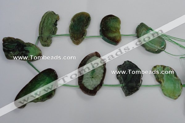 CTD1570 Top drilled 25*35mm - 30*55mm freeform agate slab beads