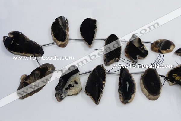 CTD1571 Top drilled 20*40mm - 40*65mm freeform agate slab beads