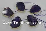 CTD1601 Top drilled 35*40mm - 35*45mm freeform agate beads