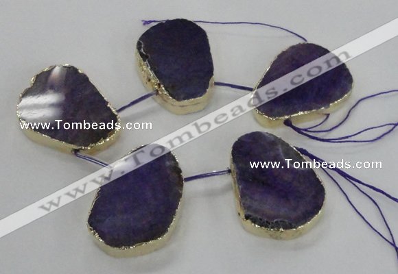 CTD1601 Top drilled 35*40mm - 35*45mm freeform agate beads
