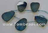 CTD1602 Top drilled 35*40mm - 35*45mm freeform agate beads