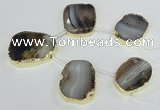 CTD1605 Top drilled 30*40mm - 35*45mm freeform montana agate beads