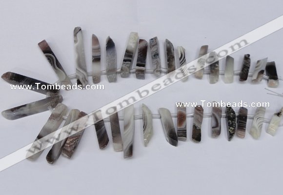 CTD1606 Top drilled 6*25mm - 8*50mm sticks botswana agate beads