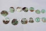 CTD1616 Top drilled 18*25mm - 30*35mm freeform Australia chrysoprase beads