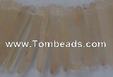 CTD1621 Top drilled 5*25mm - 6*45mm sticks white crystal beads