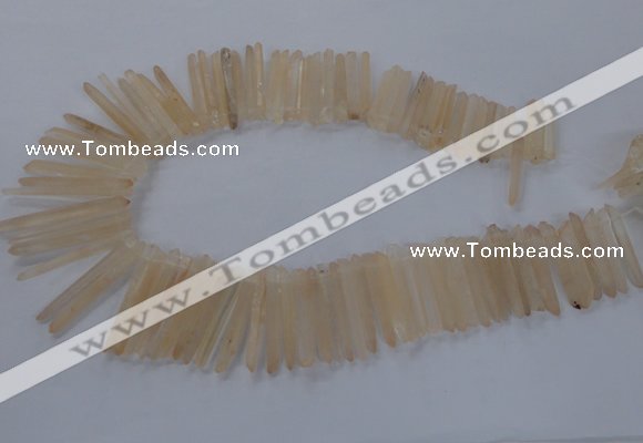 CTD1621 Top drilled 5*25mm - 6*45mm sticks white crystal beads
