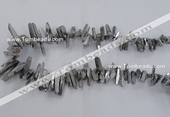 CTD1623 Top drilled 4*15mm - 6*35mm sticks plated quartz beads