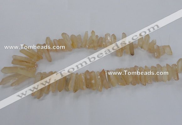 CTD1624 Top drilled 4*15mm - 6*35mm sticks plated quartz beads