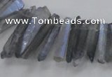 CTD1625 Top drilled 4*15mm - 6*35mm sticks plated quartz beads