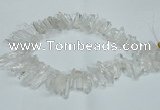 CTD1638 Top drilled 5*25mm - 7*45mm sticks white crystal beads