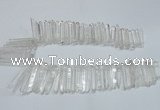 CTD1639 Top drilled 5*30mm - 7*60mm sticks white crystal beads