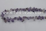 CTD1641 Top drilled 10*14mm - 10*18mm faceted nuggets amethyst beads