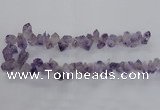 CTD1642 Top drilled 10*20mm - 15*25mm faceted nuggets amethyst beads