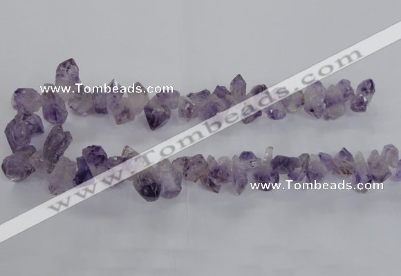 CTD1642 Top drilled 10*20mm - 15*25mm faceted nuggets amethyst beads