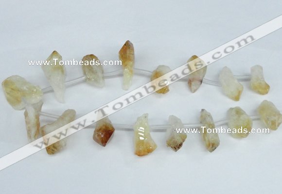 CTD1645 Top drilled 15*20mm - 18*35mm faceted nuggets citrine beads