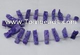 CTD1650 Top drilled 10*20mm - 15*40mm freeform druzy agate beads