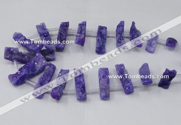 CTD1650 Top drilled 10*20mm - 15*40mm freeform druzy agate beads