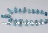 CTD1653 Top drilled 10*20mm - 15*40mm freeform druzy agate beads