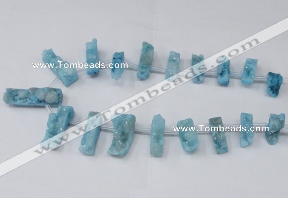 CTD1653 Top drilled 10*20mm - 15*40mm freeform druzy agate beads