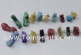 CTD1655 Top drilled 10*20mm - 15*40mm freeform druzy agate beads